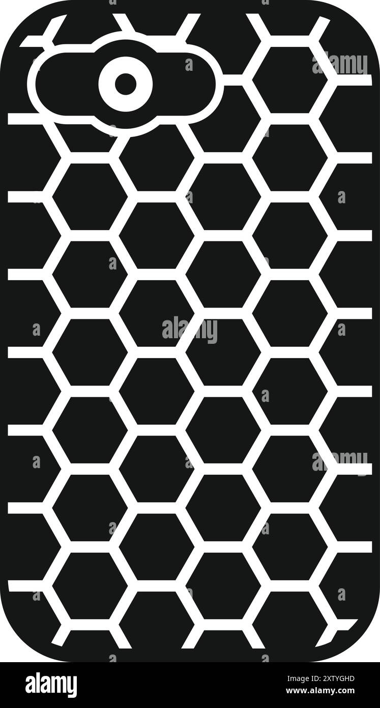 Étui pour smartphone doté d'un motif en nid d'abeilles offrant une protection optimale Illustration de Vecteur
