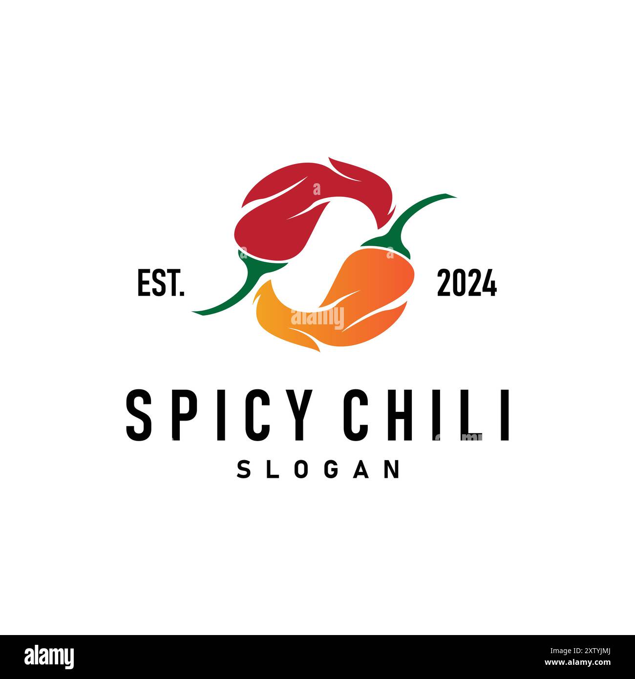 chili logo design illustration modèle plante de jardin résultats comme ingrédients alimentaires chili chaud Illustration de Vecteur