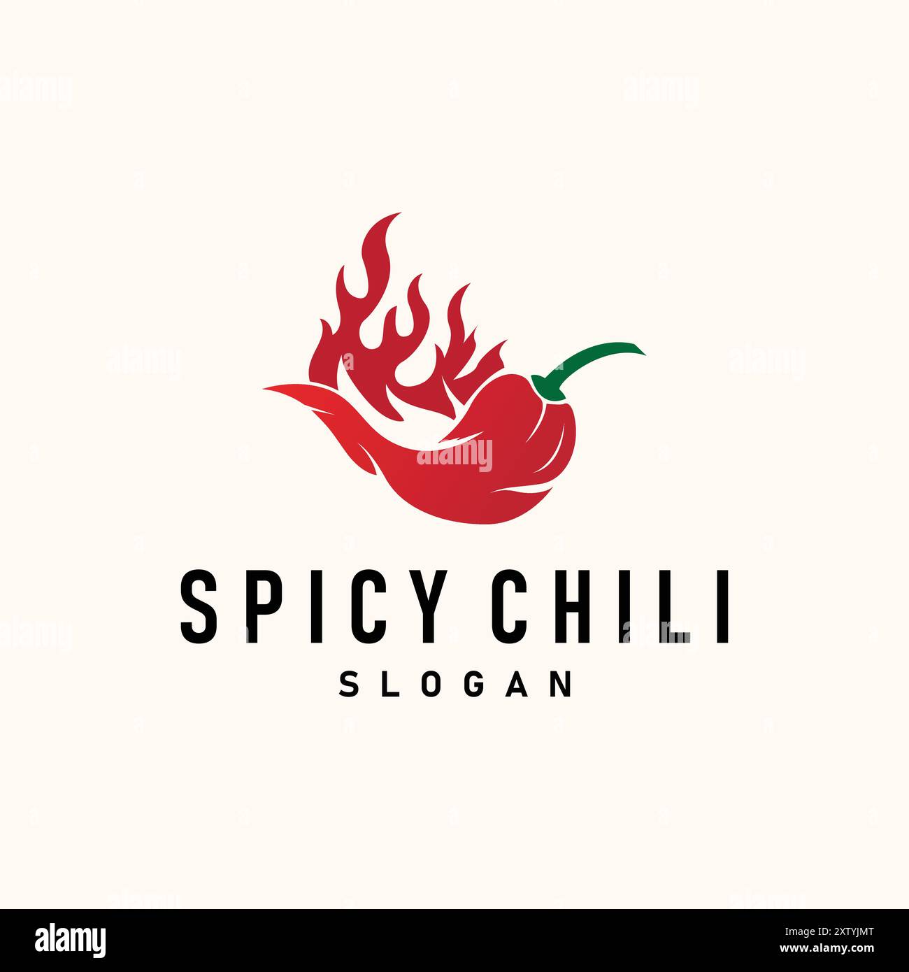 chili logo design illustration modèle plante de jardin résultats comme ingrédients alimentaires chili chaud Illustration de Vecteur