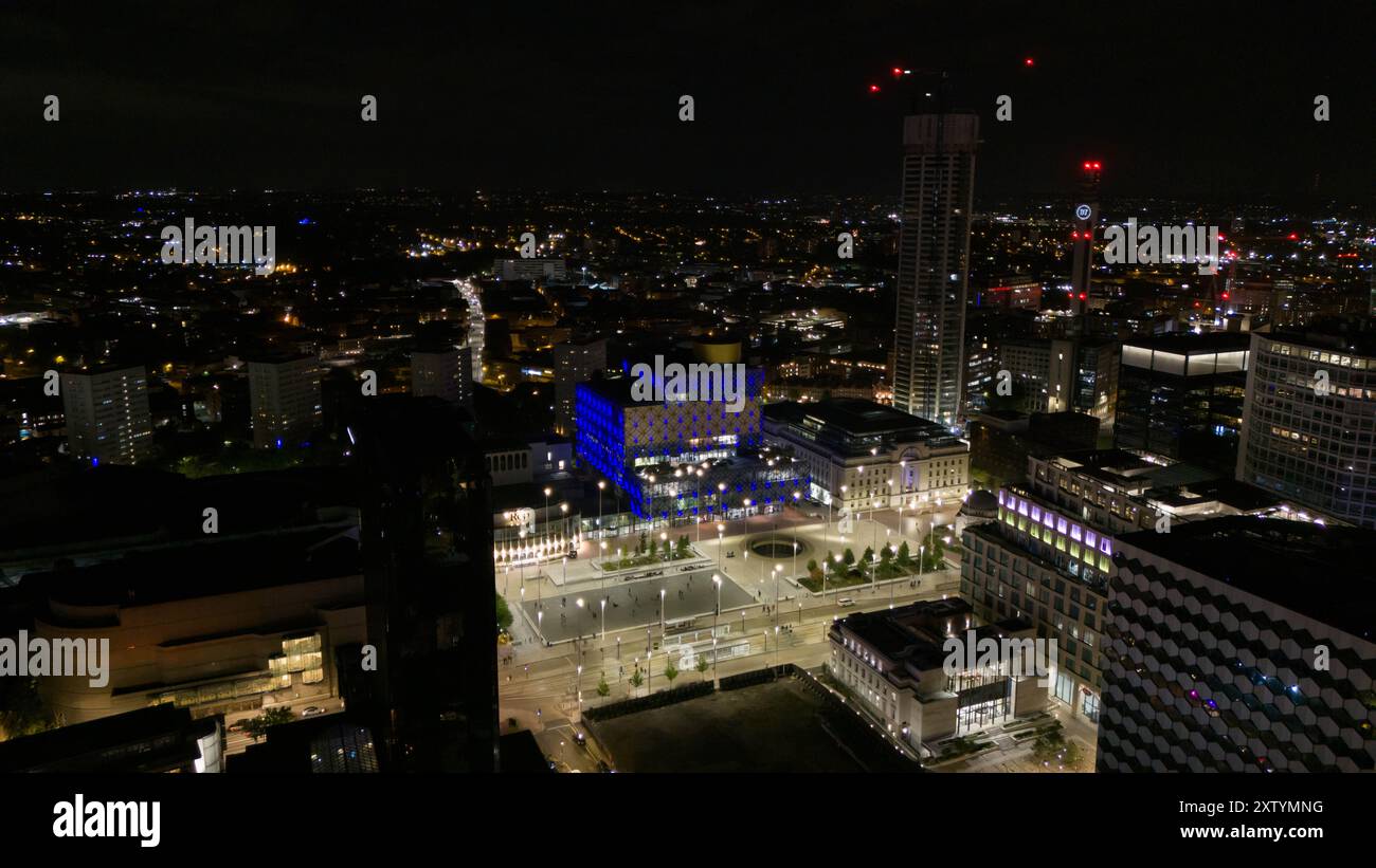 Drone photos de Birmingham la nuit sur 16.08.2024 en utilisant un DJI mini 4pro Banque D'Images