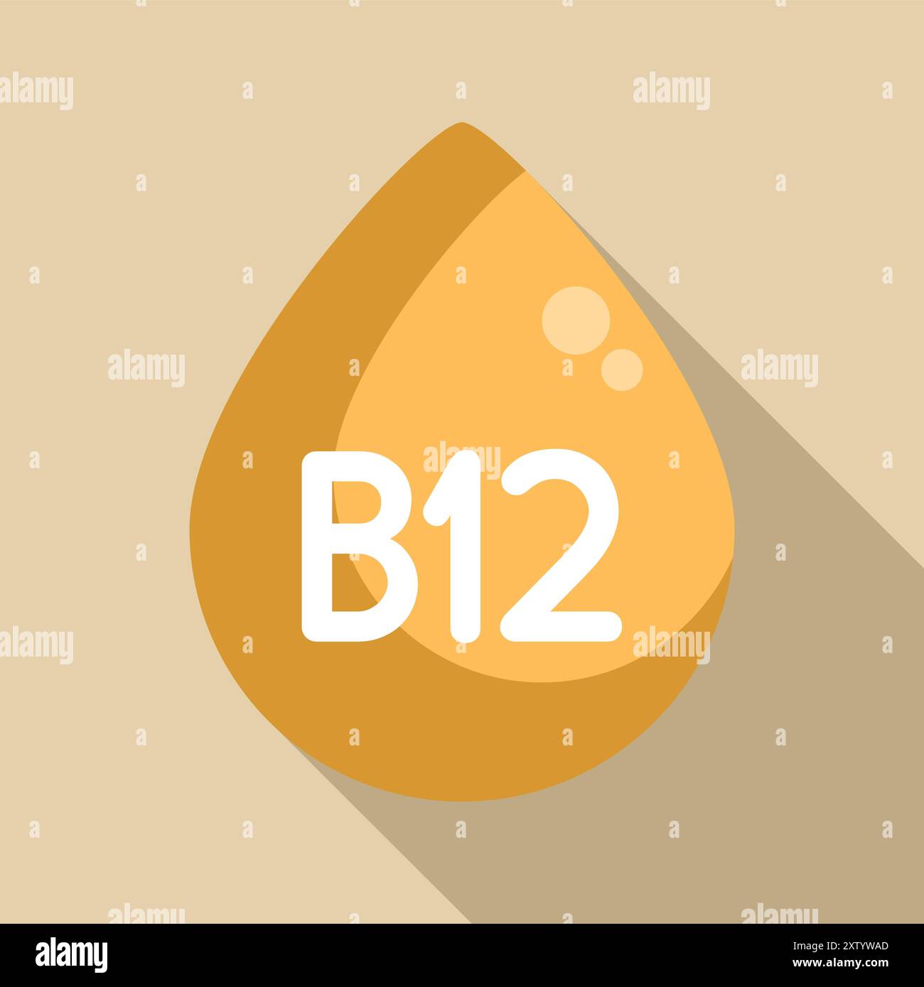 La goutte de vitamine b12 jaune brillante favorise un mode de vie sain Illustration de Vecteur