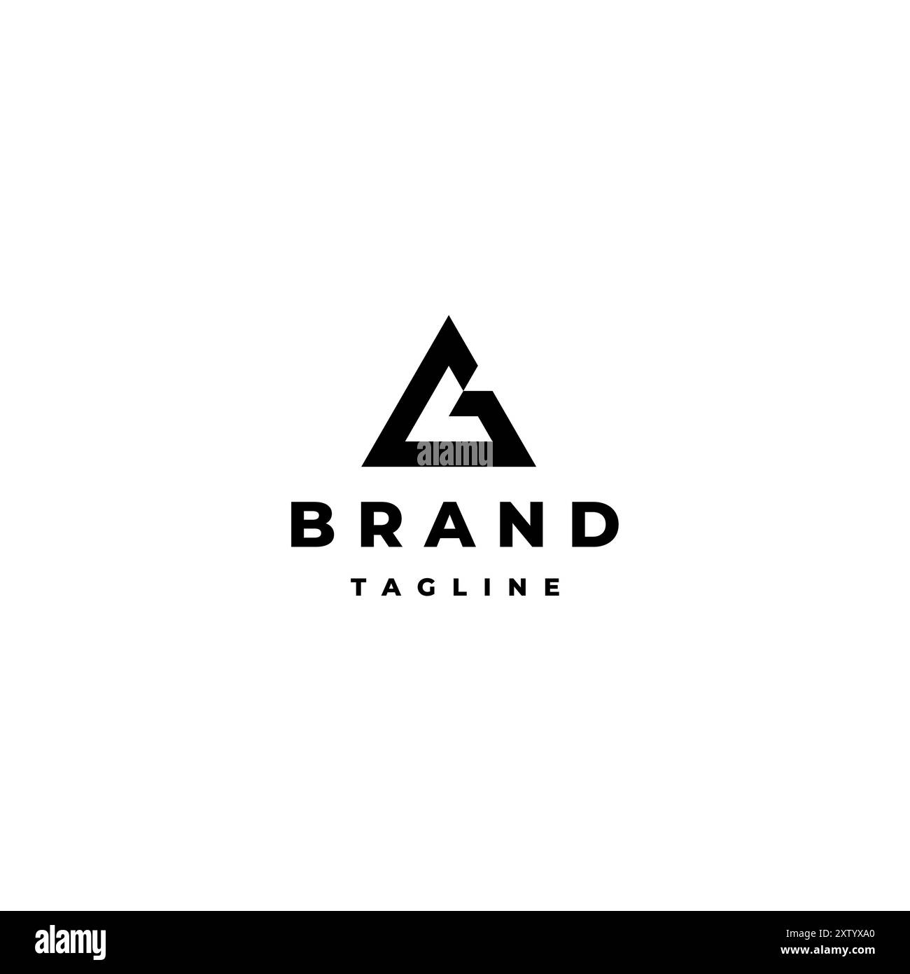 Simple lettre G Triangle logo Design. Lettre initiale G formant un symbole de triangle. Illustration de Vecteur