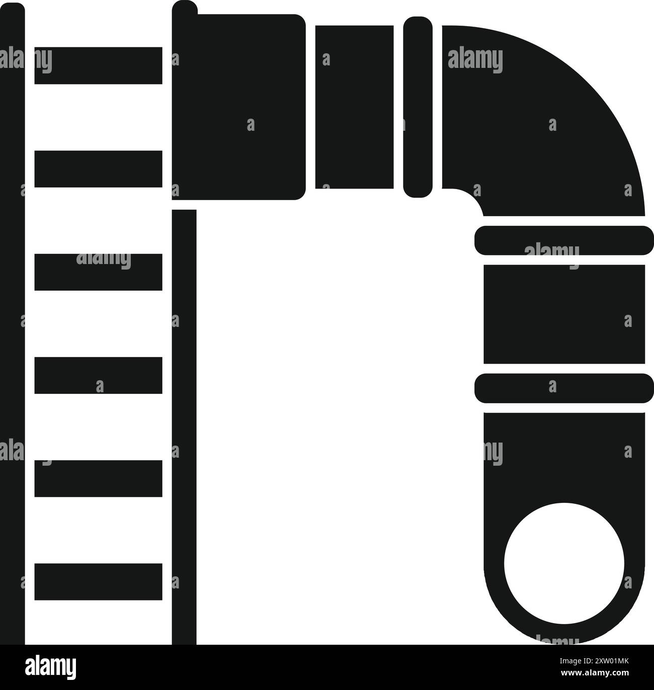 Tube de glissière de terrain de jeu menant au sol, isolé sur un fond blanc Illustration de Vecteur
