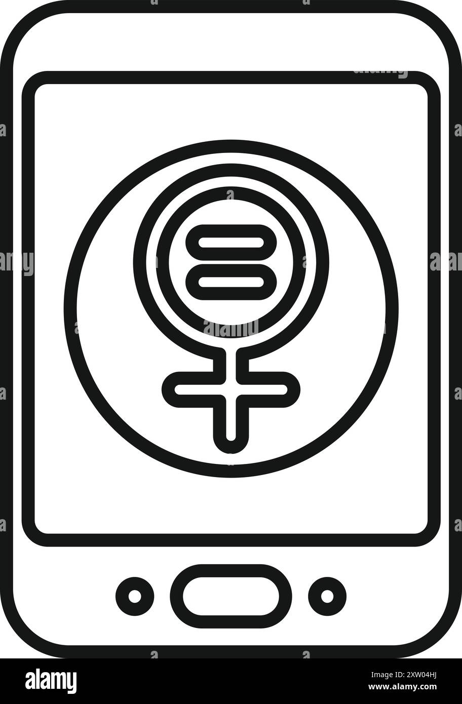 Illustration vectorielle minimaliste représentant l'égalité des sexes et les droits des femmes Illustration de Vecteur
