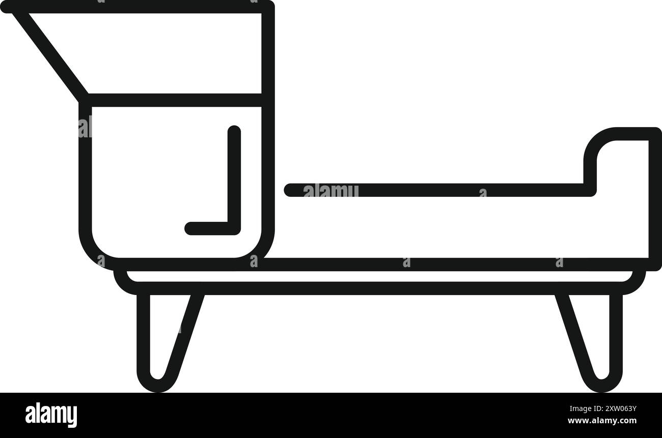 Icône de ligne simple d'une lampe de chevet éclairant une chambre, parfait pour les designs liés au design d'intérieur ou à la détente Illustration de Vecteur