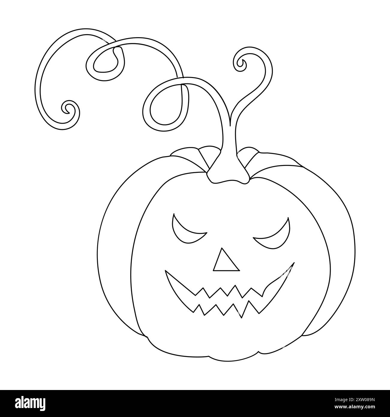 Illustration vectorielle de conception de coloriage de citrouille d'Halloween Illustration de Vecteur