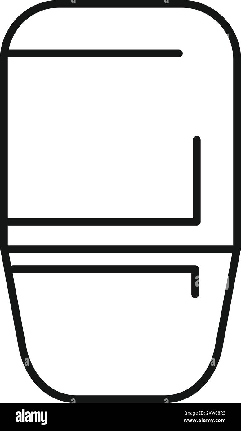 Icône de ligne simple d'un train à grande vitesse moderne arrivant à la gare Illustration de Vecteur