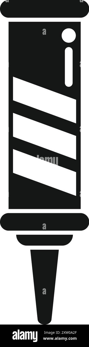 Icône simple noire d'un tube étalant colorant pour le traitement des cheveux isolé sur un fond blanc Illustration de Vecteur Icône simple noire d'un tube étalant colorant pour le traitement des cheveux isolé sur un fond blanc Illustration de Vecteur
