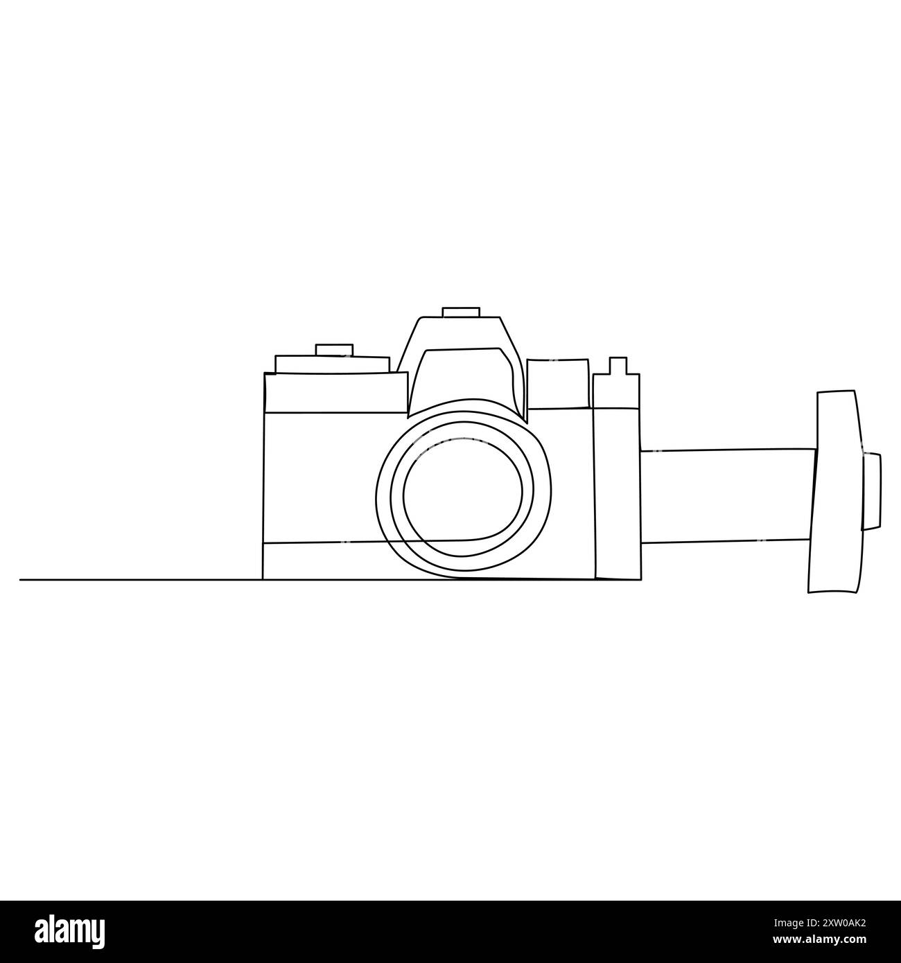 Appareil photo à ligne unique continue illustration dessin art sur appareil photo dessin continu dessin au trait de l'appareil photo illustration vectorielle prise de vue art appareil photo Illustration de Vecteur