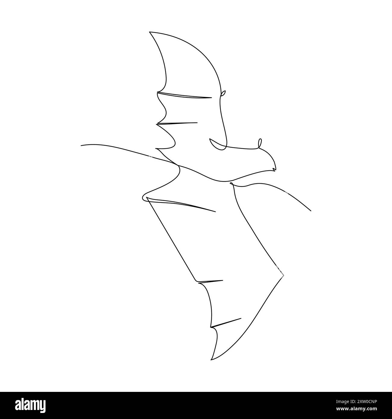 Illustration de dessin d'art de contour de papillon volant d'une ligne continue Illustration de Vecteur