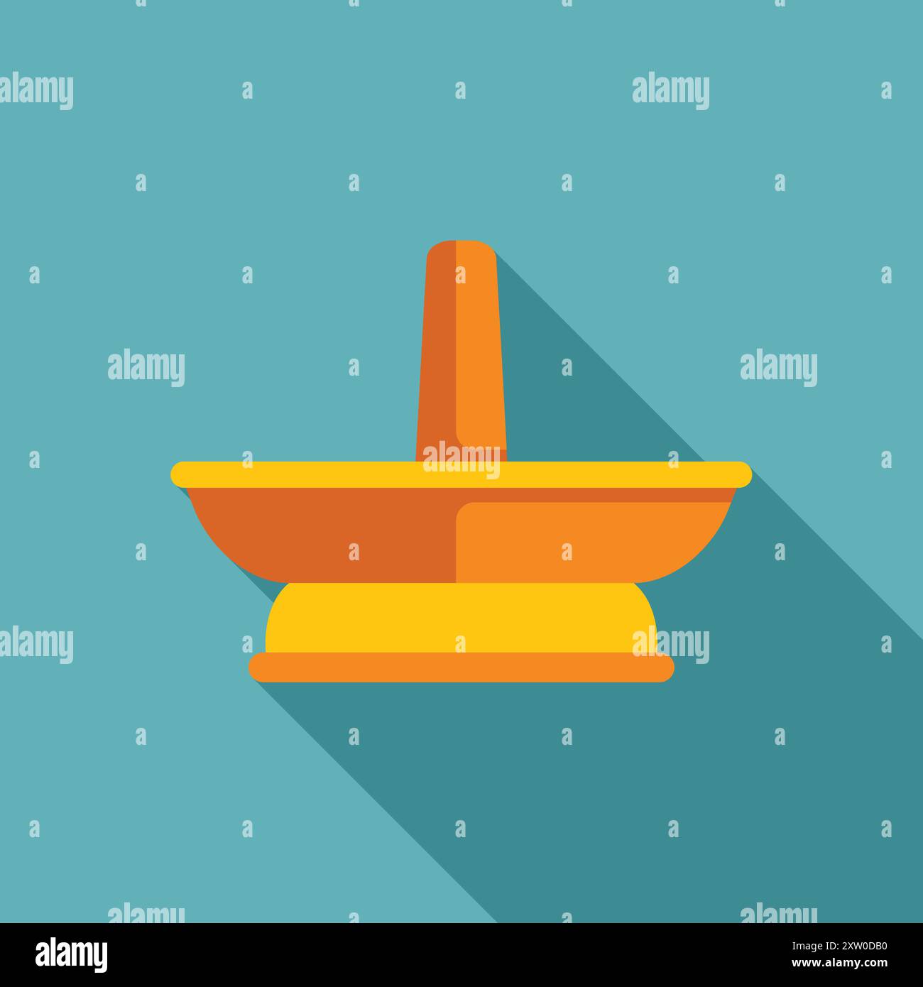 Fontaine publique ronde avec ombre longue, place de la ville, jet d'eau, architecture, design urbain Illustration de Vecteur