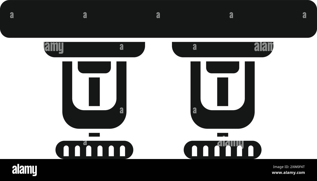 Icône simple représentant un système de gicleurs d'incendie s'activant en cas d'alarme incendie pour éteindre une flamme Illustration de Vecteur