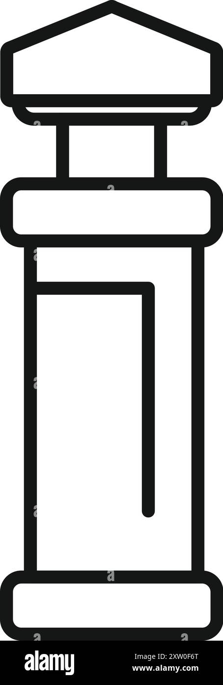 Icône de dessin au trait d'un purificateur d'air, un appareil qui nettoie l'air intérieur en enlevant la poussière et d'autres polluants Illustration de Vecteur