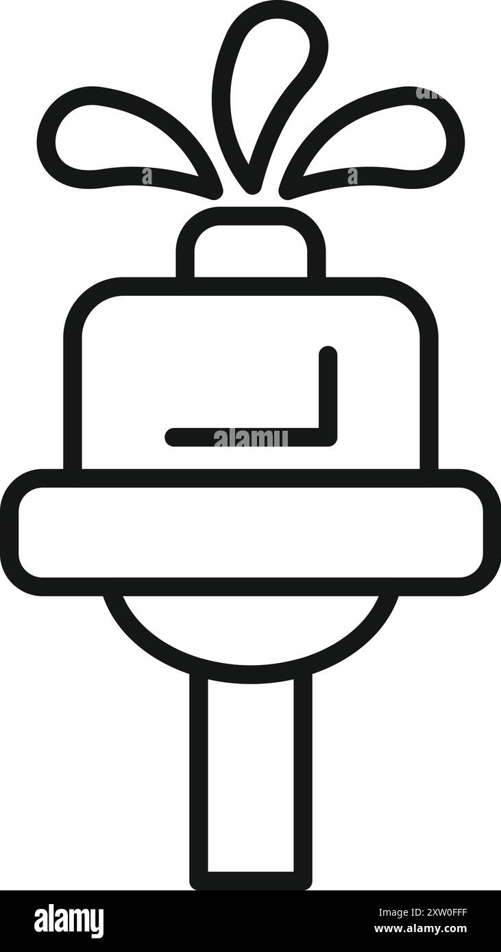 Fontaine d'eau fournissant de l'eau potable fraîche dans le parc public Illustration de Vecteur