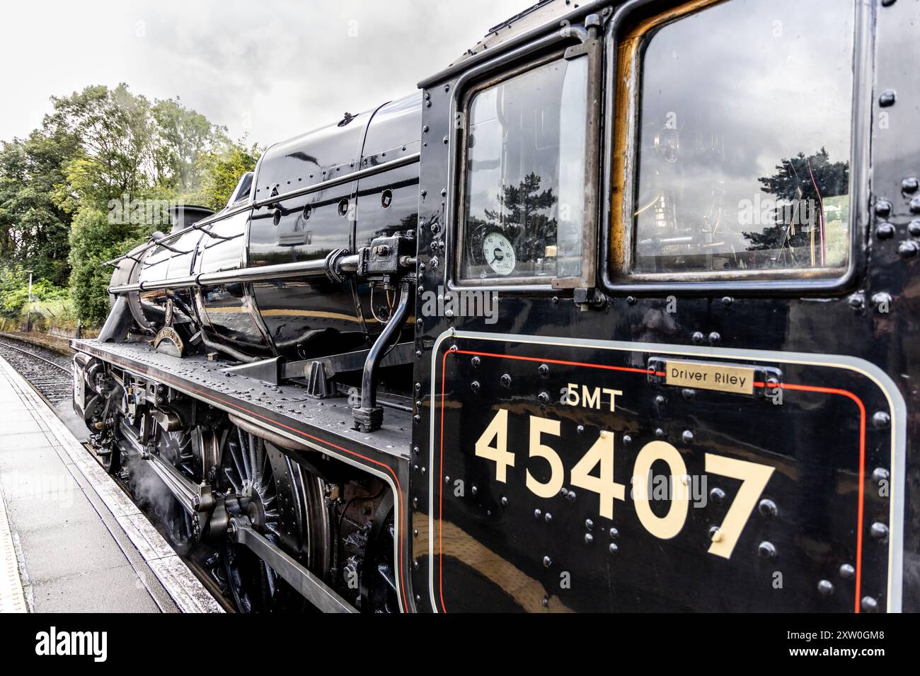 Train à vapeur jacobite - le Lancashire Fusilier à la gare de Fort William, en Écosse Banque D'Images