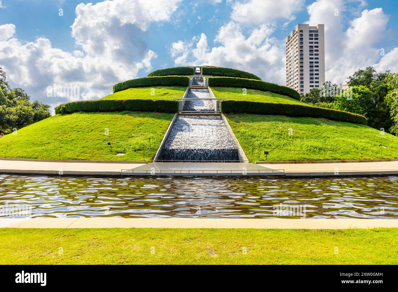 McGovern Garden Falls à Hermann Park, Houston, Texas, États-Unis Banque D'Images