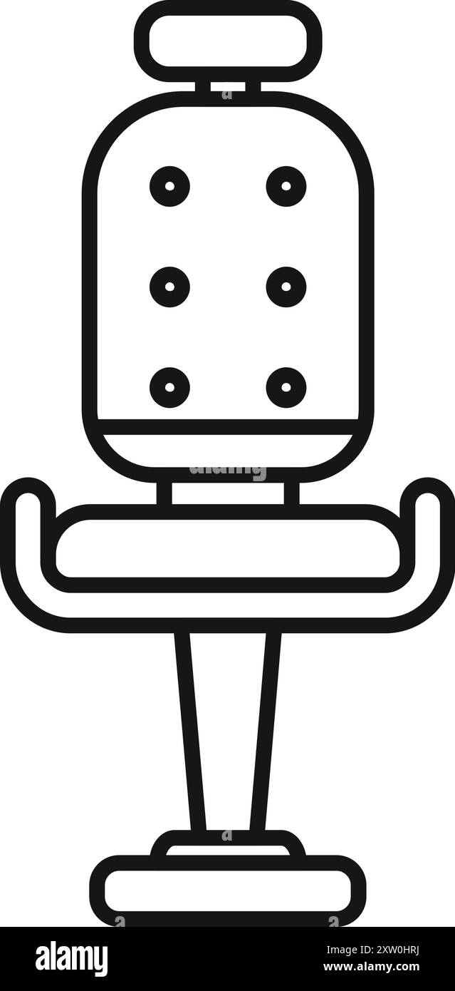 Icône de ligne simple d'une chaise de jeu, parfait pour représenter l'esport et le streaming de jeux vidéo Illustration de Vecteur