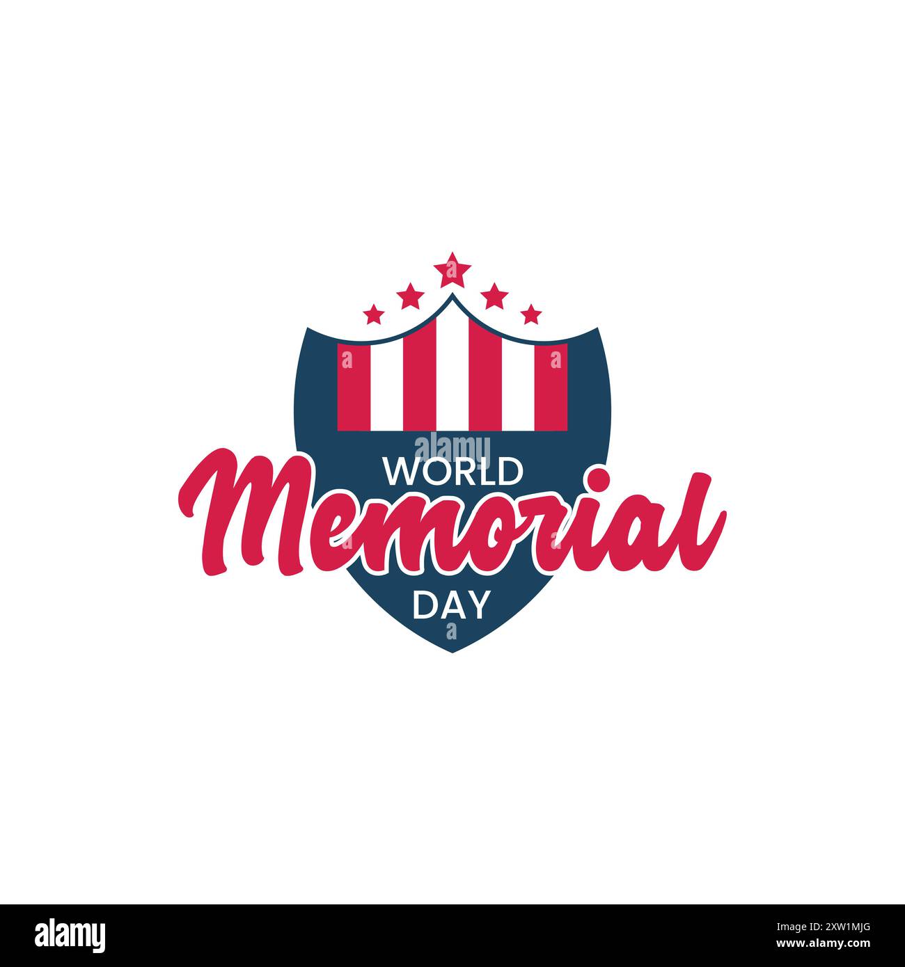 Design du jour du souvenir mondial isolé sur blanc Illustration de Vecteur