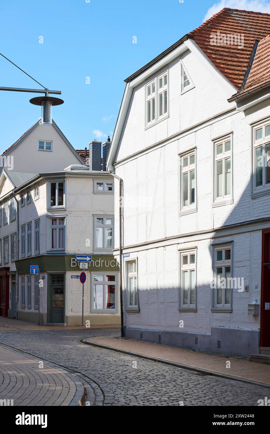 Straßenszene in der historischen Altstadt von Schwerin Banque D'Images