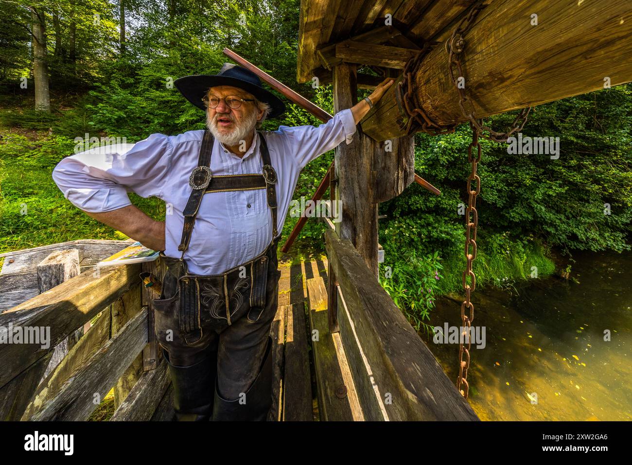 Le raftsman Martin Spreng. Altensteig, Bade-Württemberg, Allemagne Banque D'Images