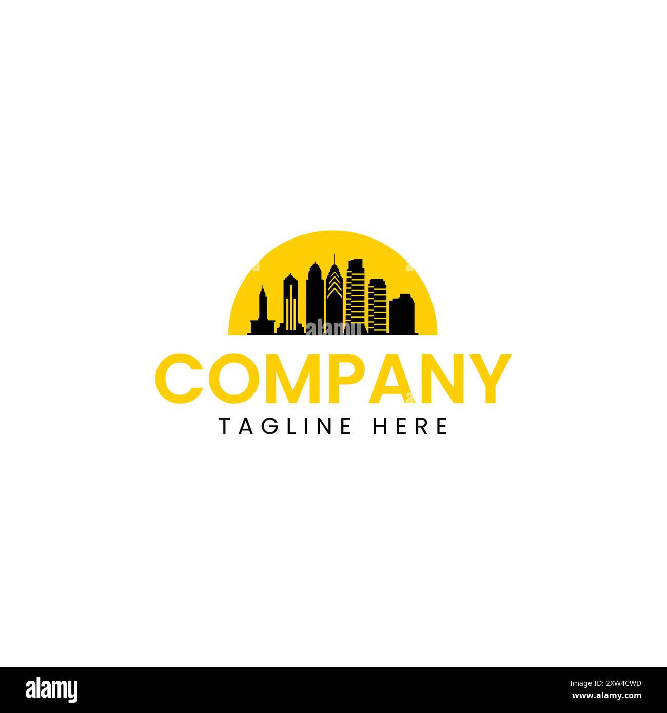 Urban Skyline logo Design - icône de paysage urbain moderne pour l'immobilier et la construction Illustration de Vecteur