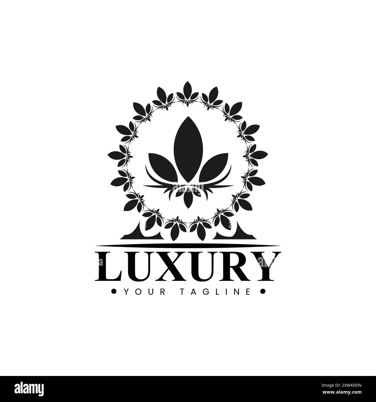 Design de logo de fleur de luxe, logo Vintage Illustration de Vecteur