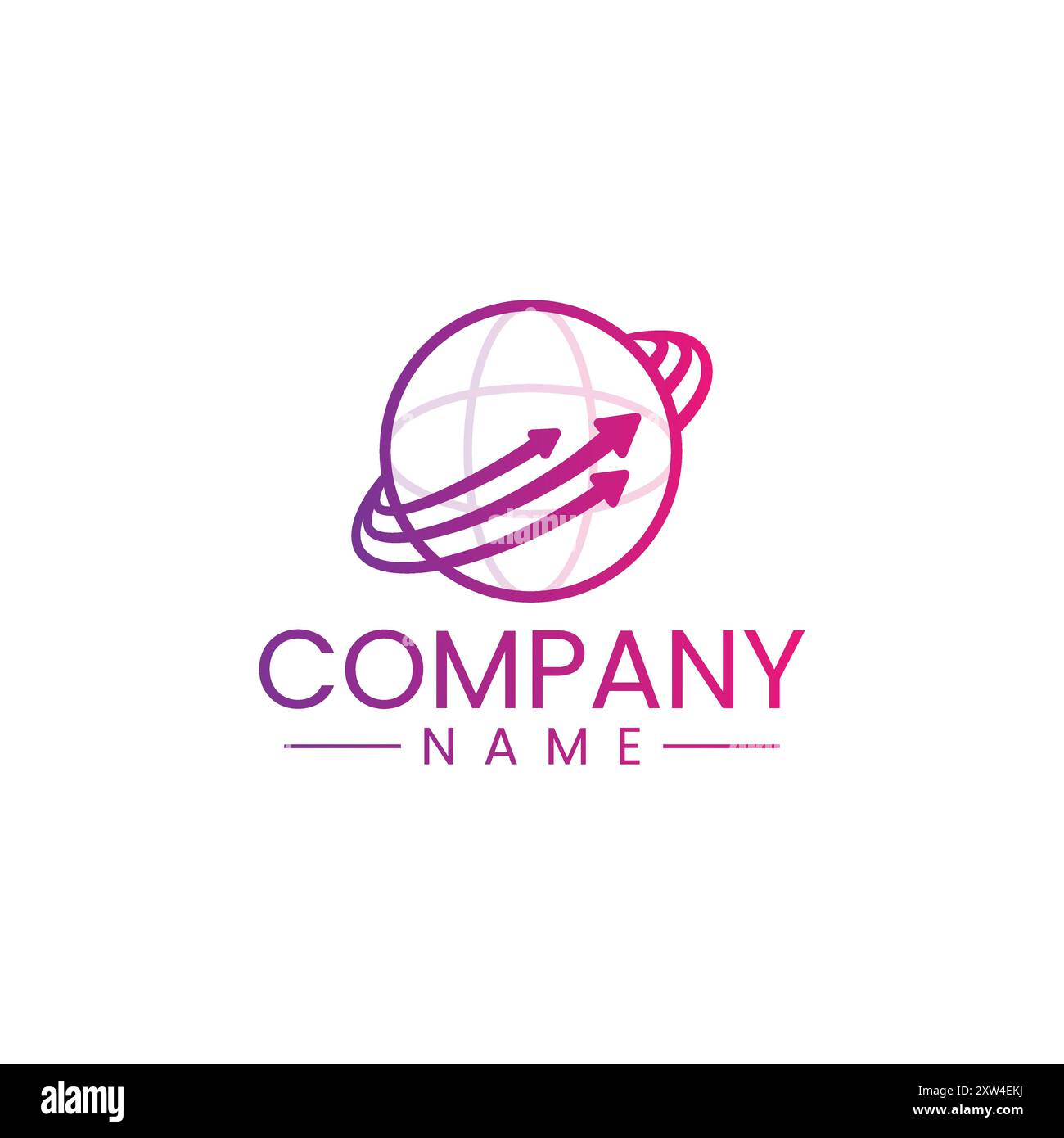 Creative Arrow Globe logo Design - icône innovante de l'entreprise mondiale Illustration de Vecteur