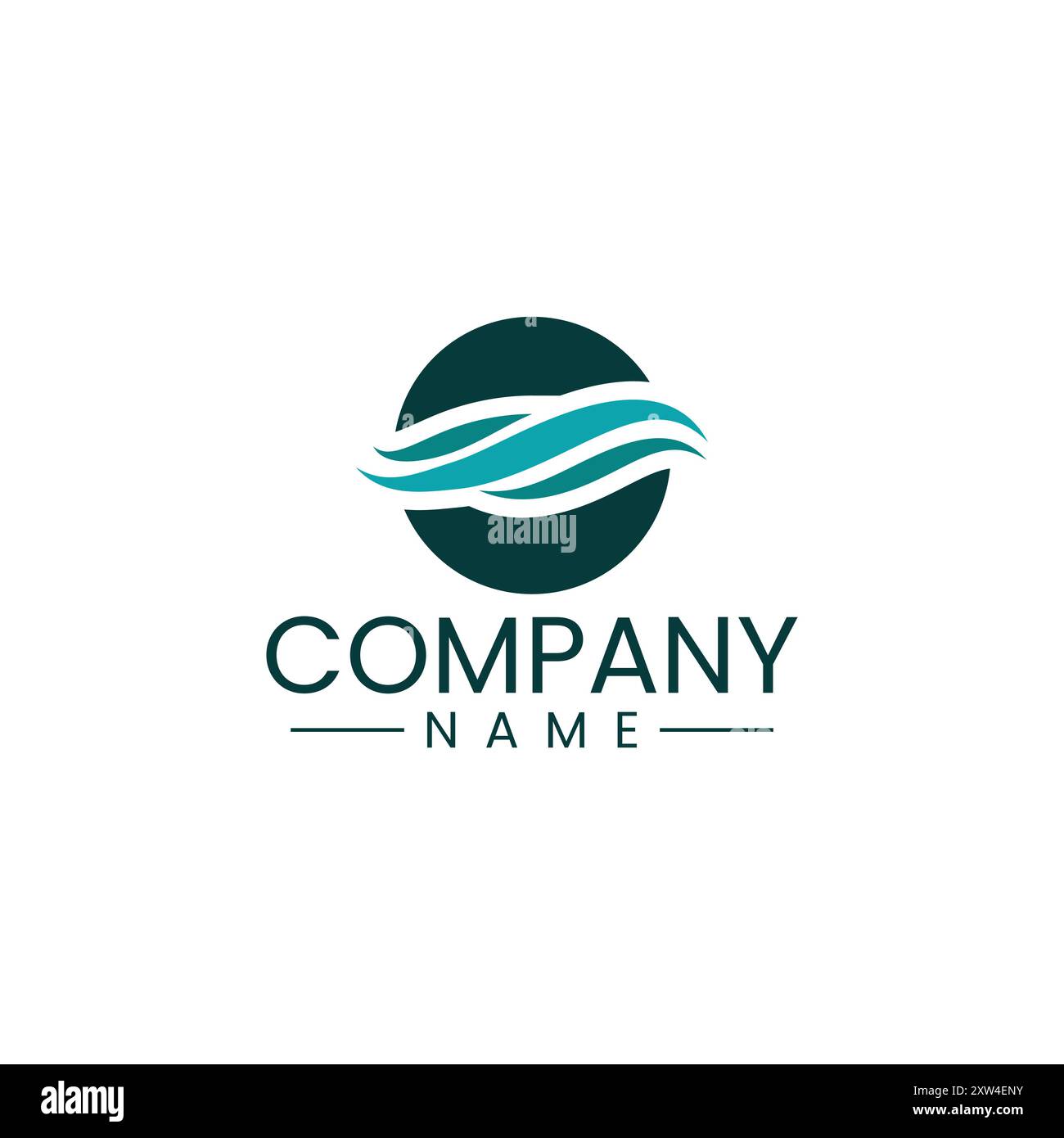 Modern Wave logo Design - symbole de marque d'entreprise inspiré de l'océan Illustration de Vecteur