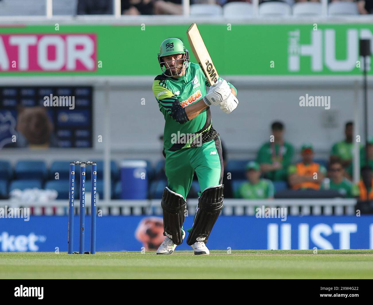 Londres, Royaume-Uni. 17 août 2024. Londres, Angleterre, 17 août 2024 : James Vince (14 Southern Brave) battant lors du Hundred Eliminator match entre Birmingham Phoenix Men et Southern Brave Men au Kia Oval à Londres, en Angleterre. (Jay Patel/SPP) crédit : photo de presse sportive SPP. /Alamy Live News Banque D'Images