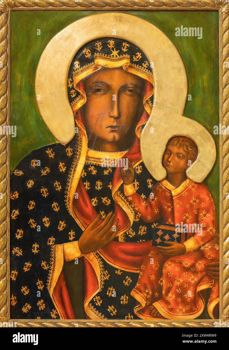 MILAN, ITALIE - 5 MARS 2024 : peinture de Ikon mère Marie de Czestochowa (Vierge Noire) dans l'église Chiesa di Santa Maria alla Porta Banque D'Images