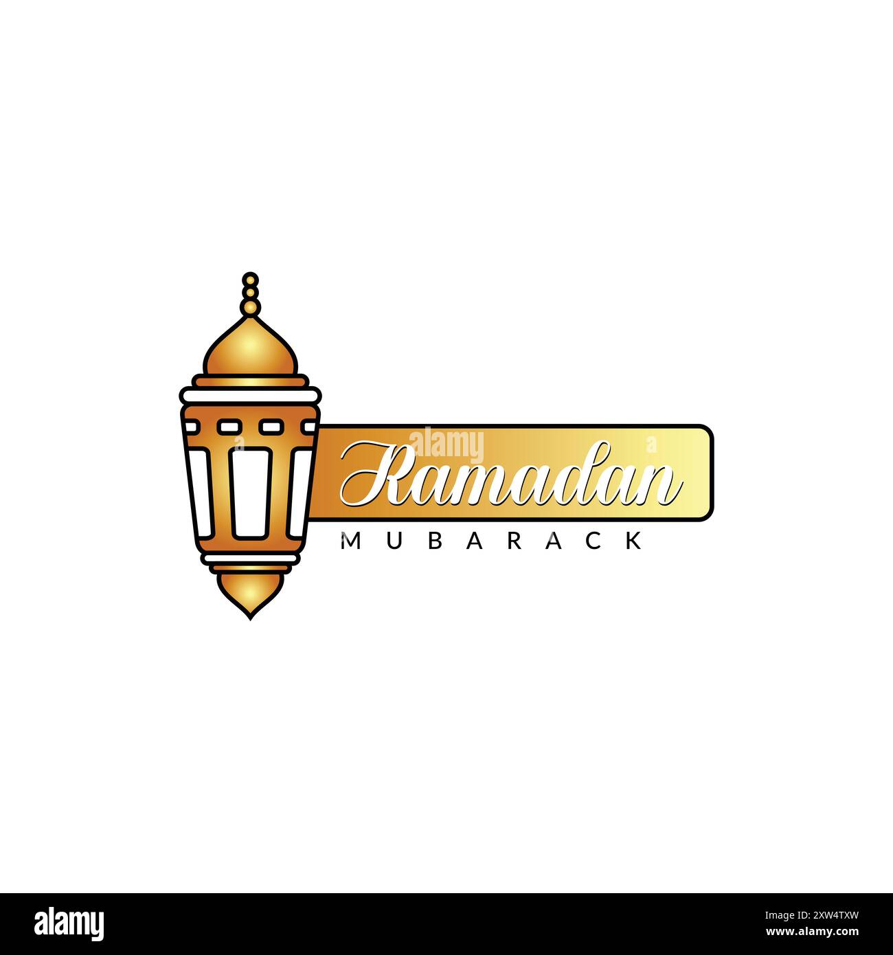 Ramadan Moubarak Gold Arab Lantern design Illustration de Vecteur