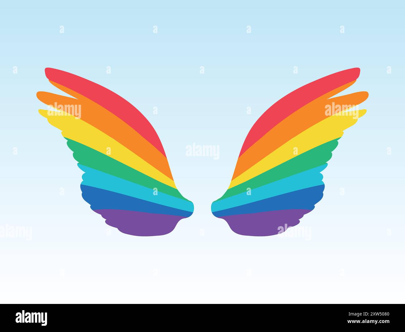 Illustration de la fierté Rainbow Wings Illustration de Vecteur