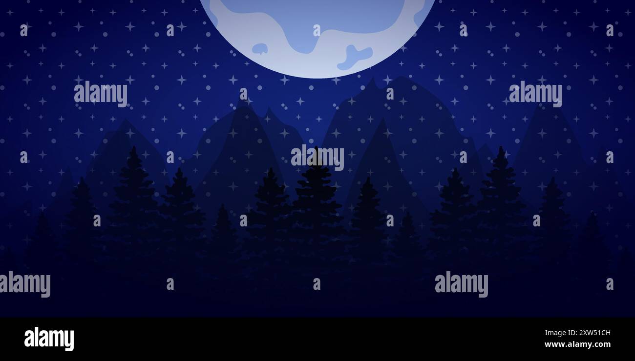 Fond abstrait Galaxy Forest - illustration de ciel nocturne Illustration de Vecteur