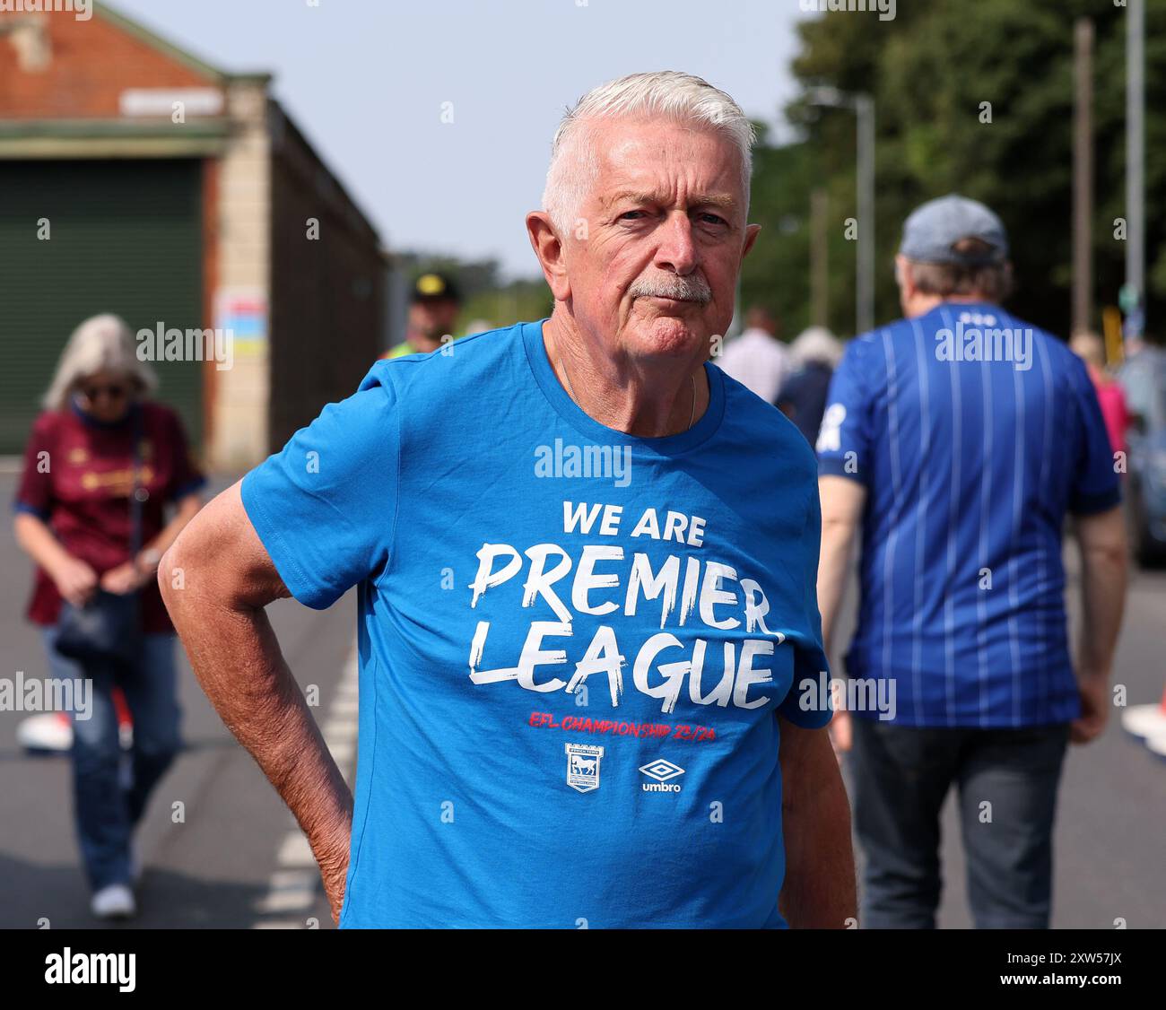Ipswich, Royaume-Uni. 17 août 2024. Un fan d'Ipswich lors du premier League match à Portman Road, Ipswich. Le crédit photo devrait se lire comme suit : David Klein/Sportimage crédit : Sportimage Ltd/Alamy Live News Banque D'Images