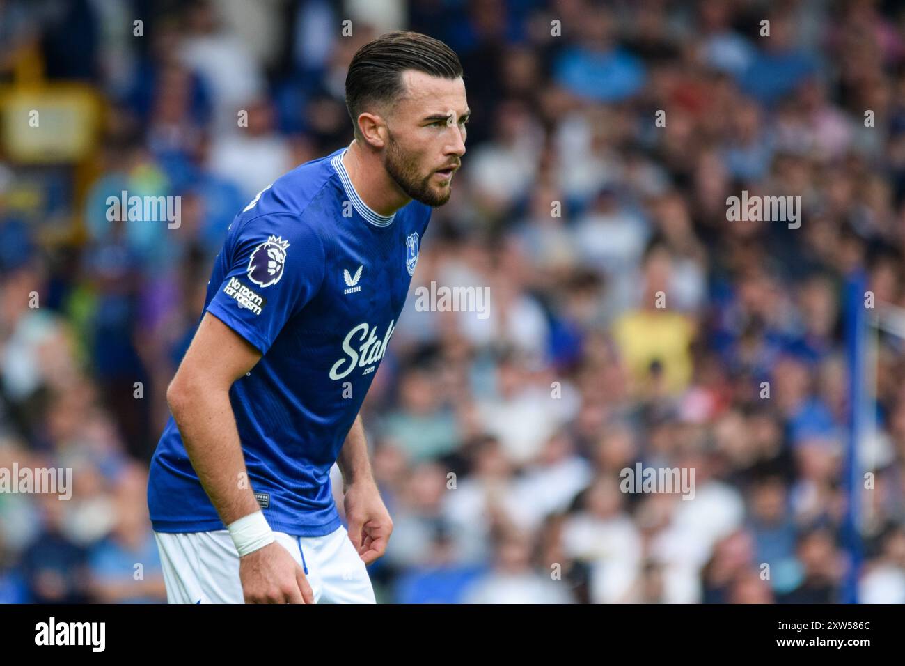 Liverpool, Royaume-Uni. 17 août 2024. Le milieu de terrain d'Everton Jack Harrison (11 ans) lors du Everton FC contre Brighton & Hove Albion FC English premier League match à Goodison Park, Liverpool, Angleterre, Royaume-Uni le 17 août 2024 Credit : Every second Media/Alamy Live News Banque D'Images