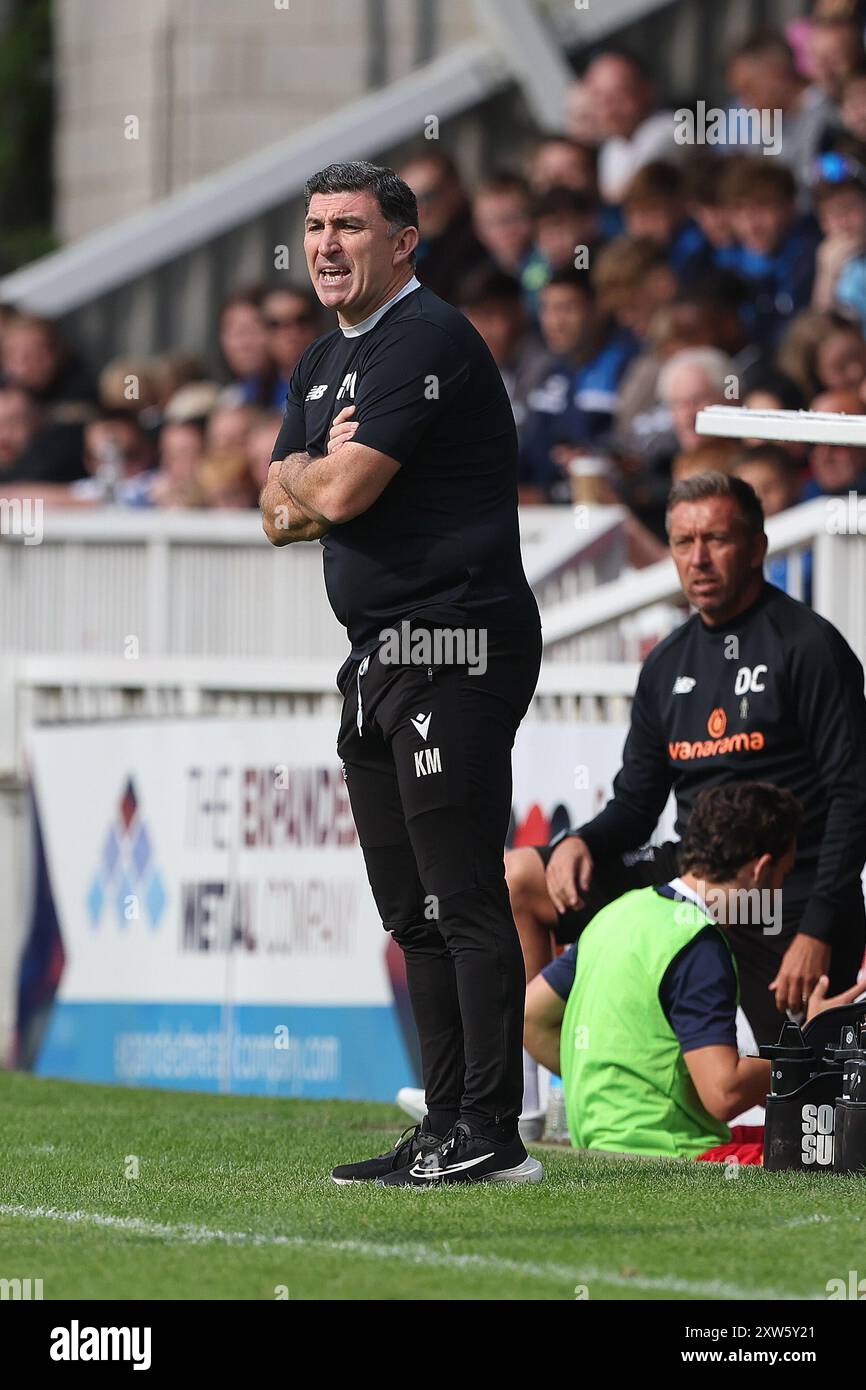 Kevin Maher, manager de Southend United, lors du match de Vanarama National League entre Hartlepool United et Southend United à Victoria Park, Hartlepool, samedi 17 août 2024. (Photo : Mark Fletcher | mi News) crédit : MI News & Sport /Alamy Live News Banque D'Images