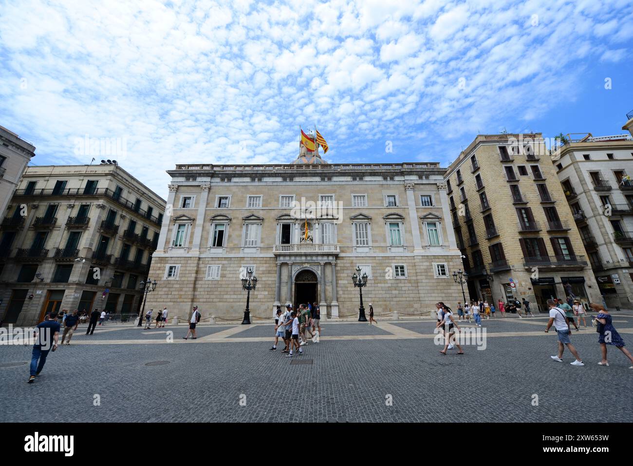 Le Palais de la Generalitat de Catalogne sur la Plaça de Sant Jaume à Barcelone, Espagne. Banque D'Images Le Palais de la Generalitat de Catalogne sur la Plaça de Sant Jaume à Barcelone, Espagne. Banque D'Images