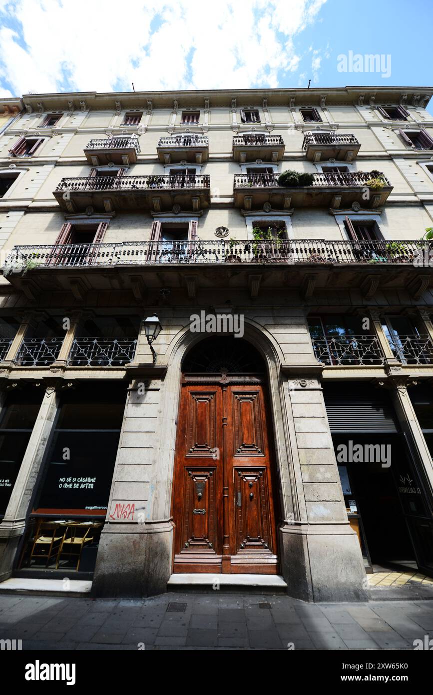 Le restaurant El Gallinero sur Carrer del Carme à Barcelone, Espagne. Banque D'Images