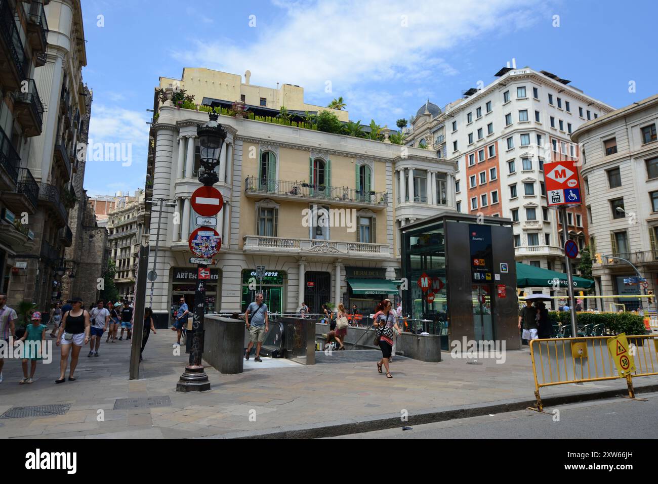 Station de métro Liceu sur la Rambla, Barcelone, Espagne. Banque D'Images