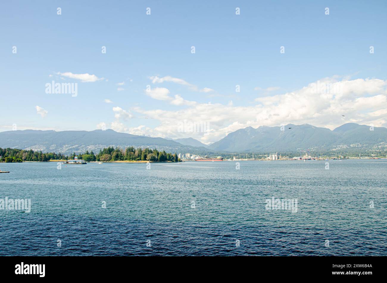 Vue depuis le front de mer de Canada place, Vancouver, Colombie-Britannique, Canada Banque D'Images