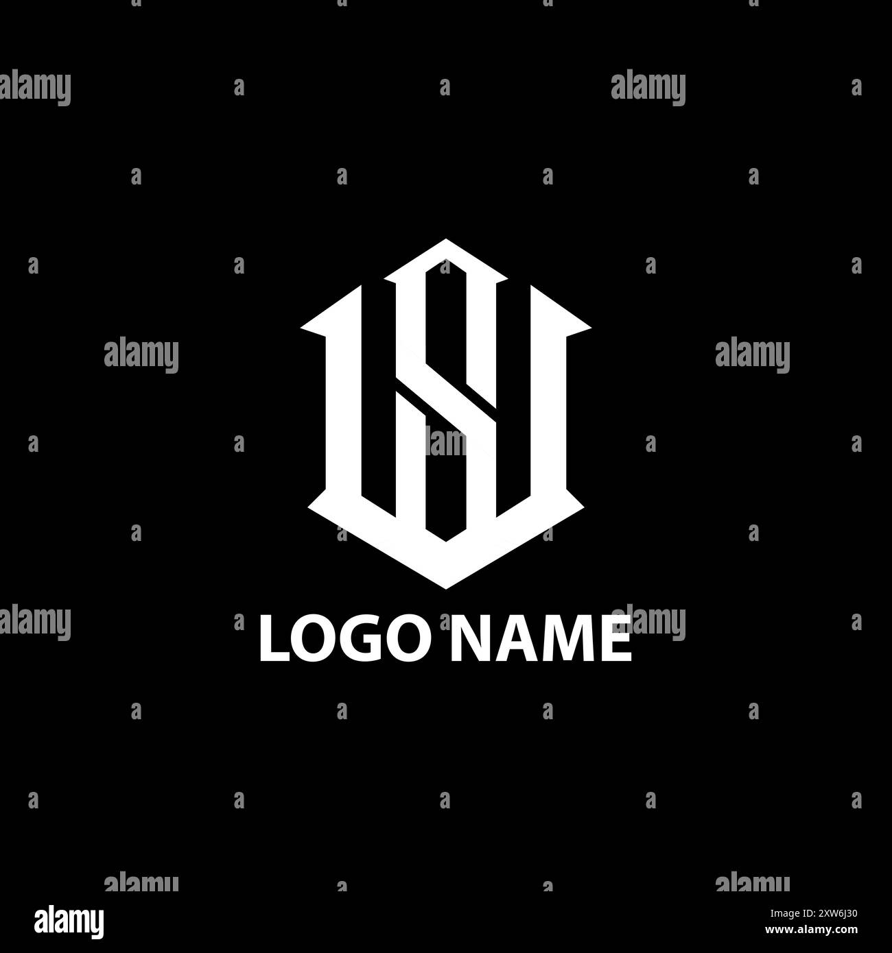 Vecteur initial de conception de logo moderne SW Illustration de Vecteur