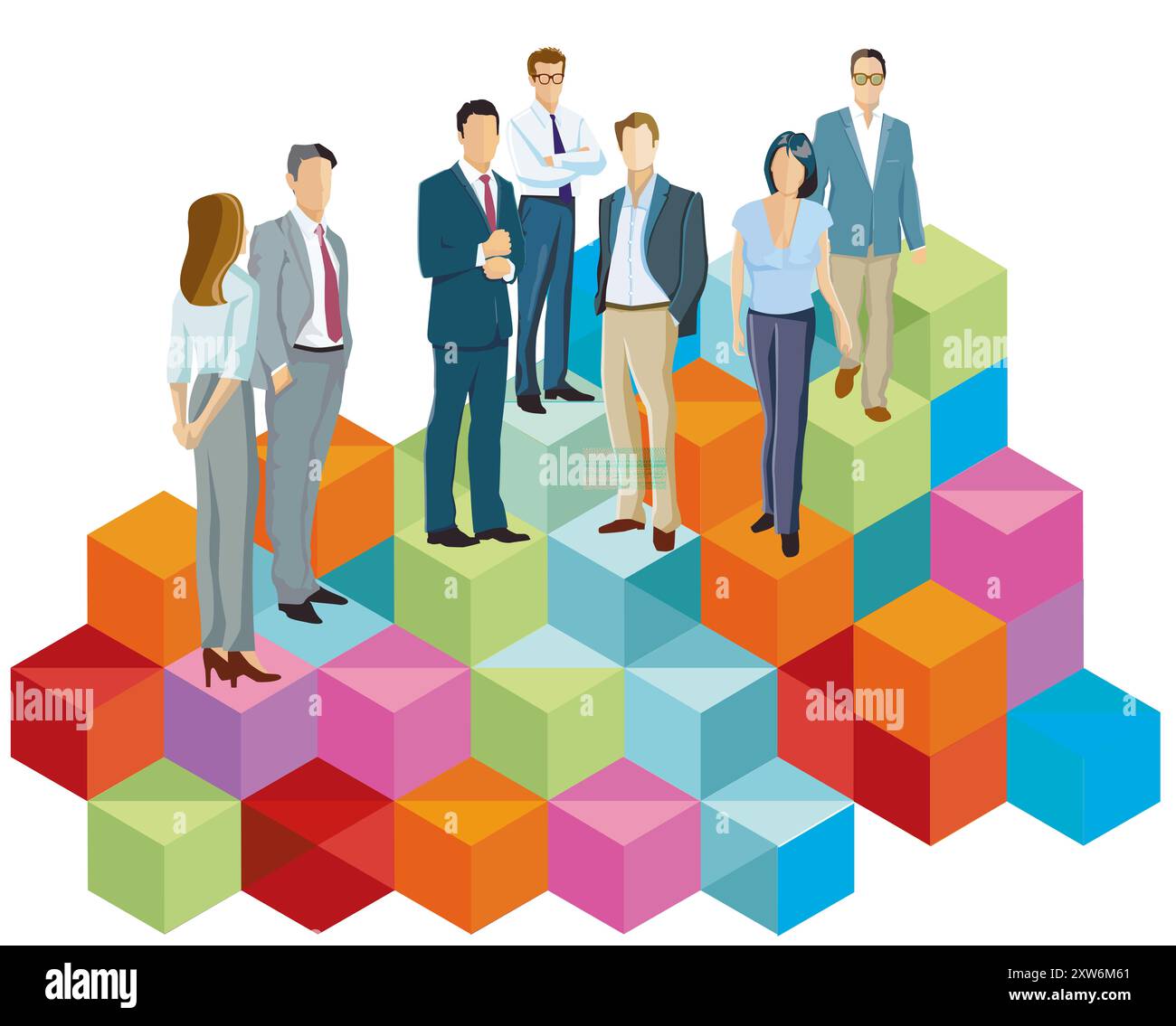 Les gens d'affaires réussissent vers le haut, illustration Banque D'Images