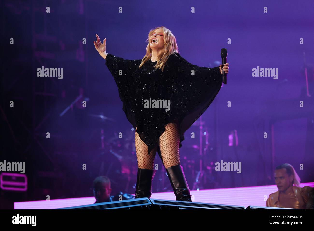 Kylie Minogue se produit au Festival Sziget 2024 à Budapest (7 août 2024) Banque D'Images