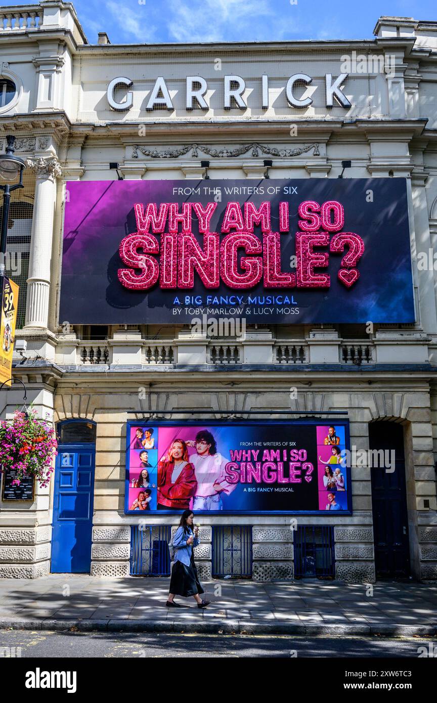 Londres, Royaume-Uni. « Pourquoi suis-je si célibataire ? » Comédie musicale (de Toby Marlow et Lucy Moss) au Garrick Theatre, Charing Cross Road. Août 2024 Banque D'Images