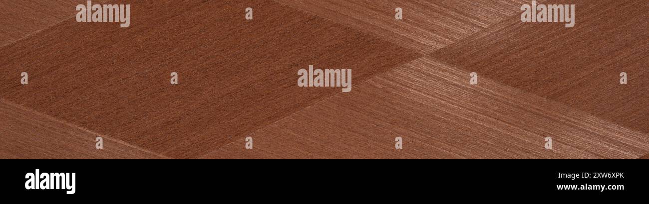 Boiseries en acajou riches en chevrons et finitions polies luxueuses Banque D'Images