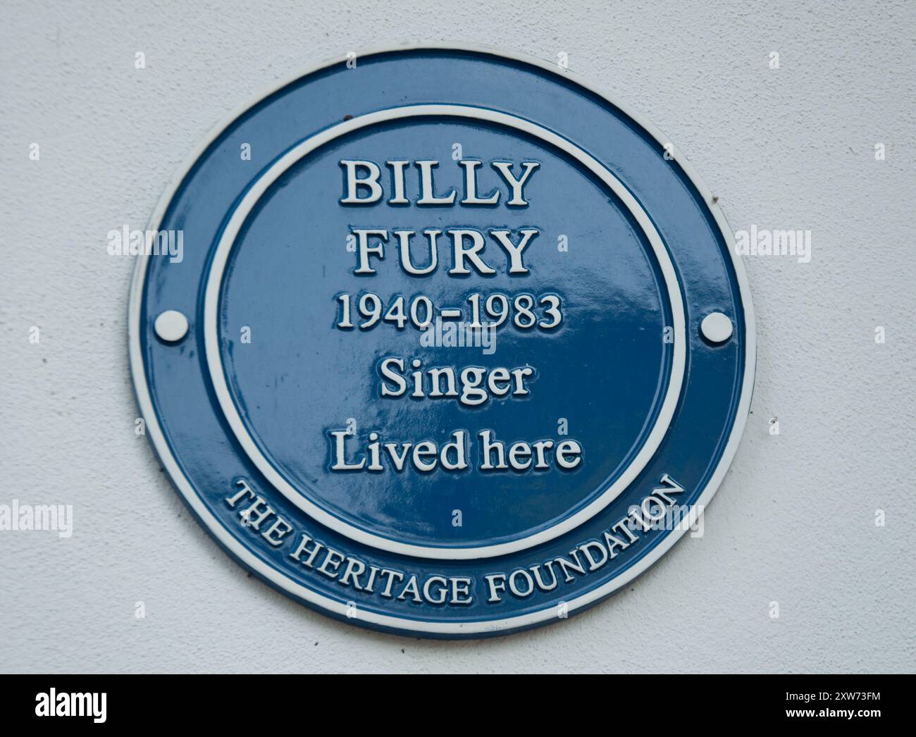 La maison de Billy Fury à Londres, jusqu'à sa mort, St John's Wood, Londres, Angleterre, Royaume-Uni. Ronald Wycherley (17 avril 1940 – 28 janvier 1983), bette Banque D'Images