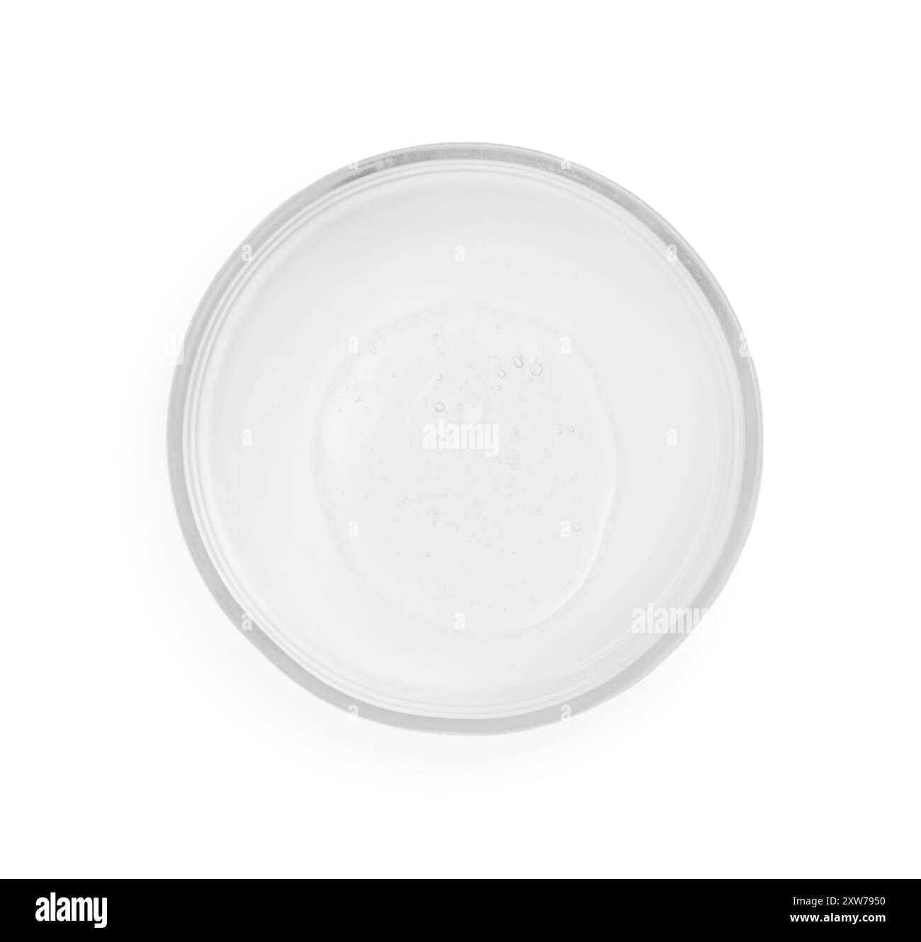 Boîte de Petri avec échantillon isolé sur blanc, vue de dessus Banque D'Images