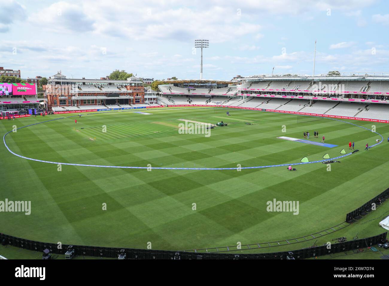 Vue générale du terrain de cricket des Lords avant le match final des cent femmes Welsh Fire Women vs London Spirit Women à Lords, Londres, Royaume-Uni, 18 août 2024 (photo par Izzy Poles/News images) Banque D'Images