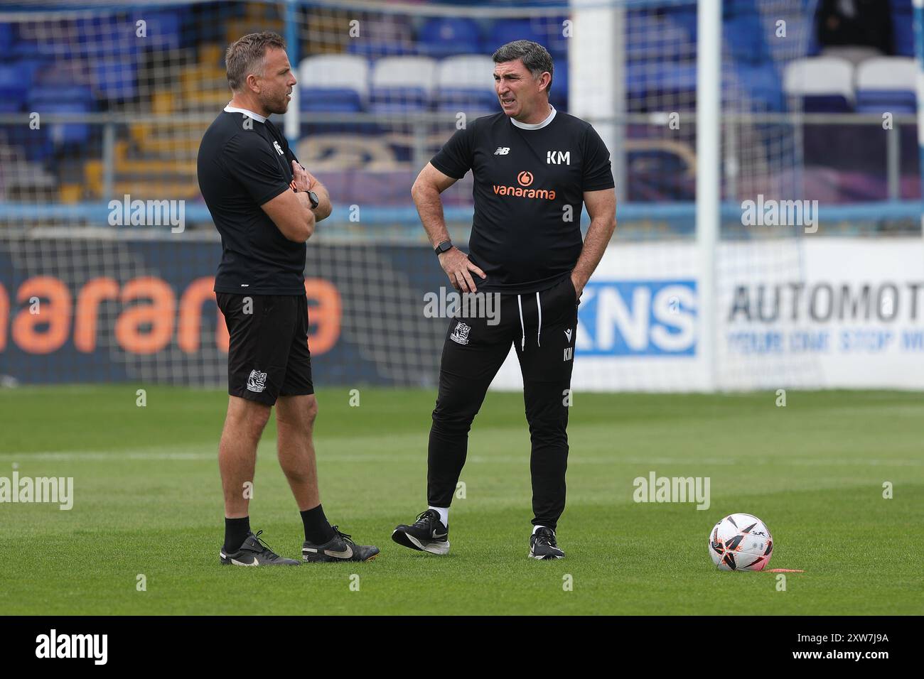 Kevin Maher, manager de Southend United, lors du match de Vanarama National League entre Hartlepool United et Southend United à Victoria Park, Hartlepool, samedi 17 août 2024. (Photo : Mark Fletcher | mi News) Banque D'Images