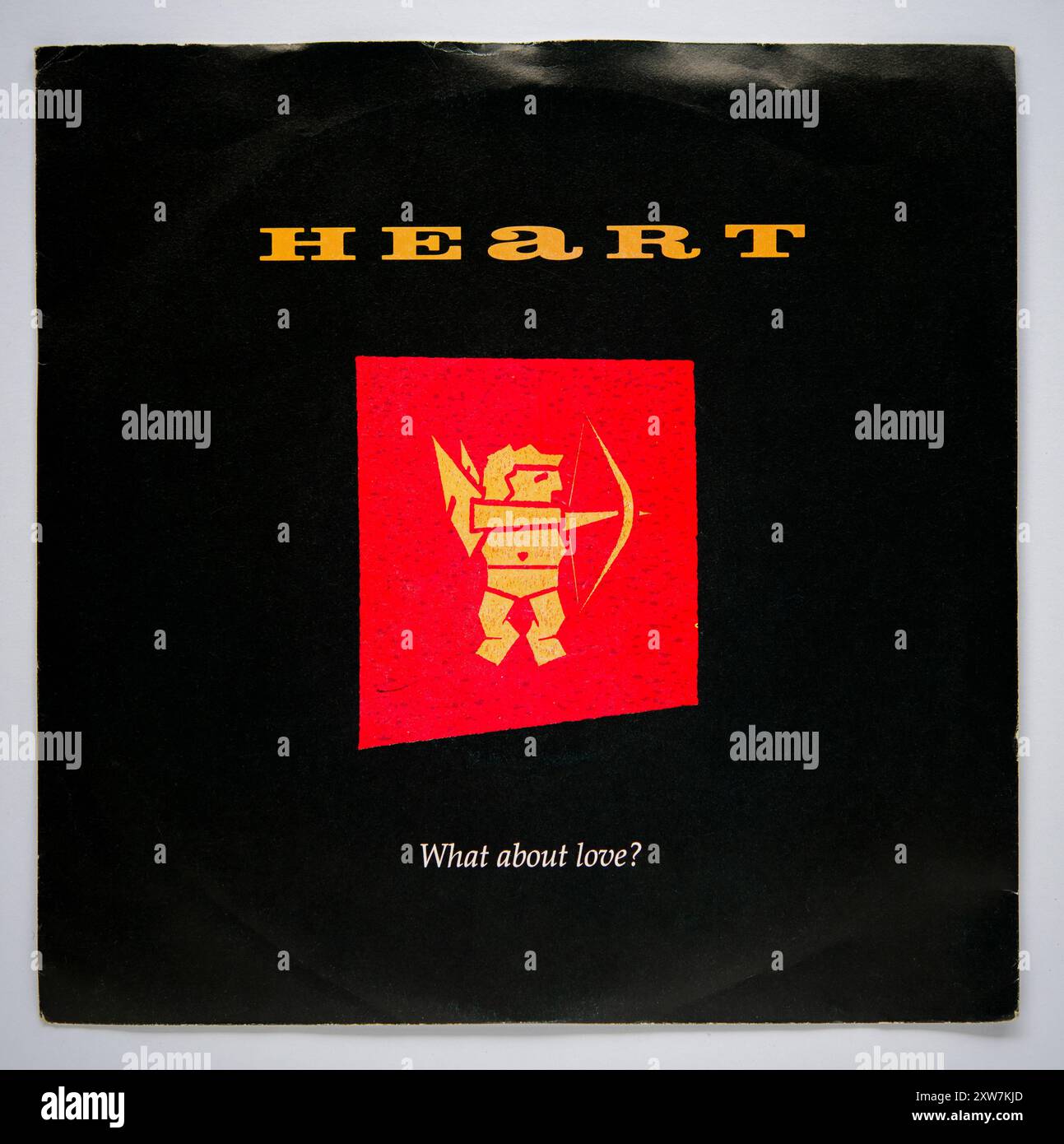Couverture photo de la version unique de sept pouces de What About Love? By Heart, sorti en 1985 Banque D'Images